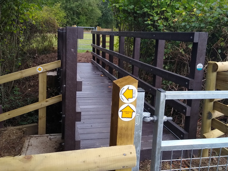 photograph of a new footbridge on the farm
