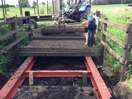 photograph of Steel and timber to create cattle bridge